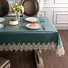 Lace Soft Rectangular Dinning Table Cover Waterproof Party Kitchen Green Tea Tablecloth Square Oilproof Decorative