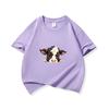 Kids Cotton T Shirt Dark Brown Baby Cow Peeking Print Crew Neck Short Sleeve Tee Casual Boys Girls Summer Tops