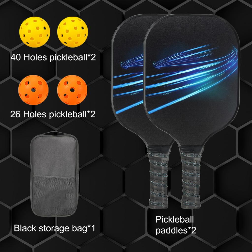 Набор ракеток для пиклбола PATIKIL, одобренная USAPA, ракетка для пиклбола с покрытием из стекловолокна и мягкой рукояткой, 2 ракетки, 4 мяча для пиклбола, 1 сумка для переноски для мужчин