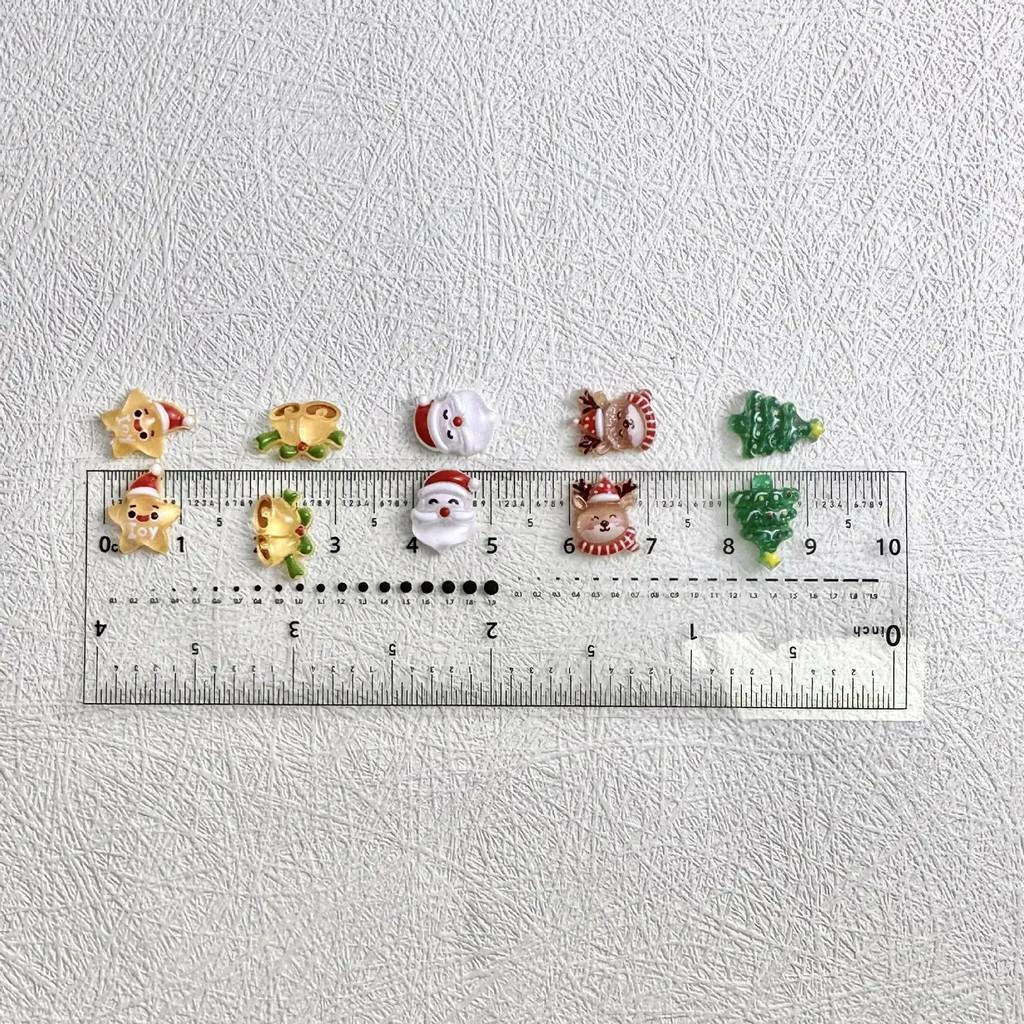 30 шт./компл. мультяшные 3D рождественские украшения для ногтей Санта-Клаус, снежинка, лось, милый снеговик, нейл-арт, шарм для самостоятельного изготовления аксессуаров
