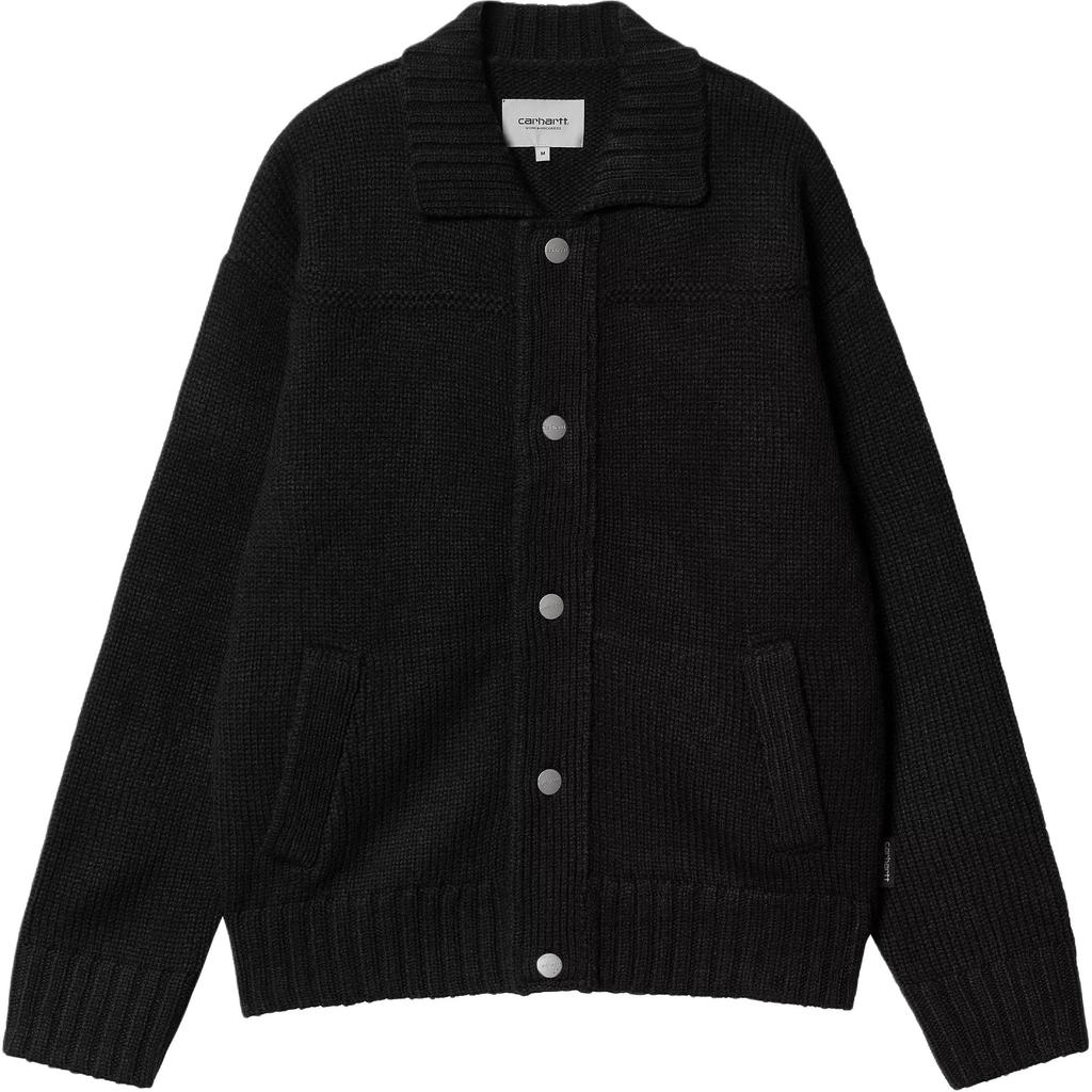 Carhartt WIP SS25 Кардиган Санта-Фе Классический Боковая бирка с логотипом Плечо спущено Застежка на пуговицах Свободная посадка Вязаный свитер Мужские кардиганы I034495-89-XX
