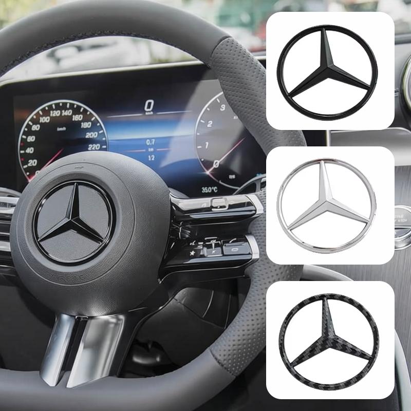 Car Steering Wheel Center Sticker 52mm 58mm for Mercedes Benz W205 W212 W213 W246 C180 W167 W166 W176 A B C E Class GLE GLK RSTUV1