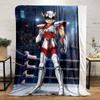 A warrior in red and white armored suit stands in a large ring arena. for all seasons blanket lunch break throw gift