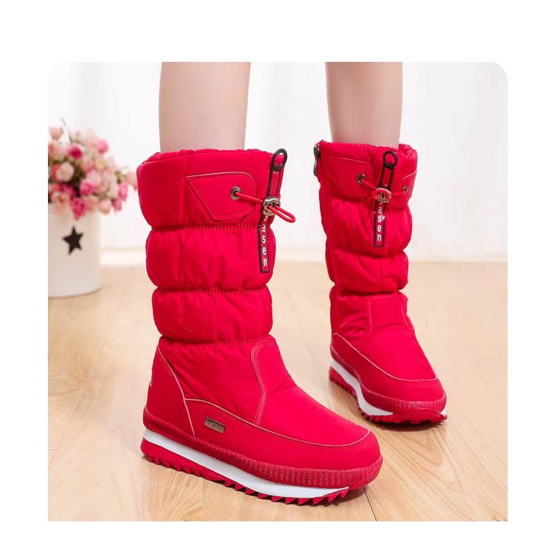 2025 Новые Нескользящие Белые Зимние Сапоги для Женщин Зимой Увеличенный Плюш и Толстый Хлопок Женские Сапоги Тепло Хлопковая Обувь Ботас