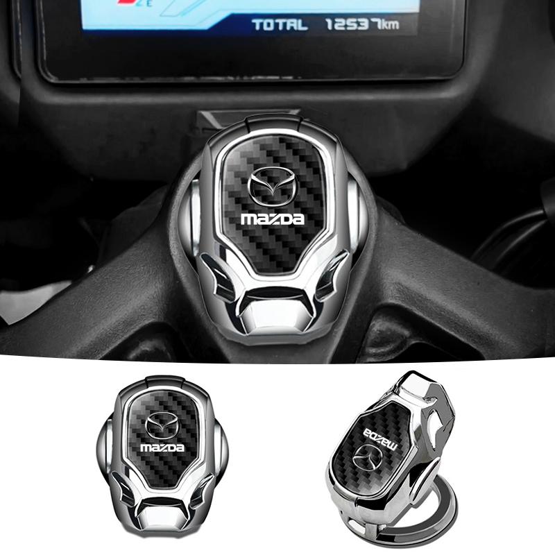 Car ONE-CLICK Start Button Protective Cover Emblem Stickers For Mazda 6 3 5 2 CX5 CX7 323 Demio Axela Atenza CX9 MX3 MX5