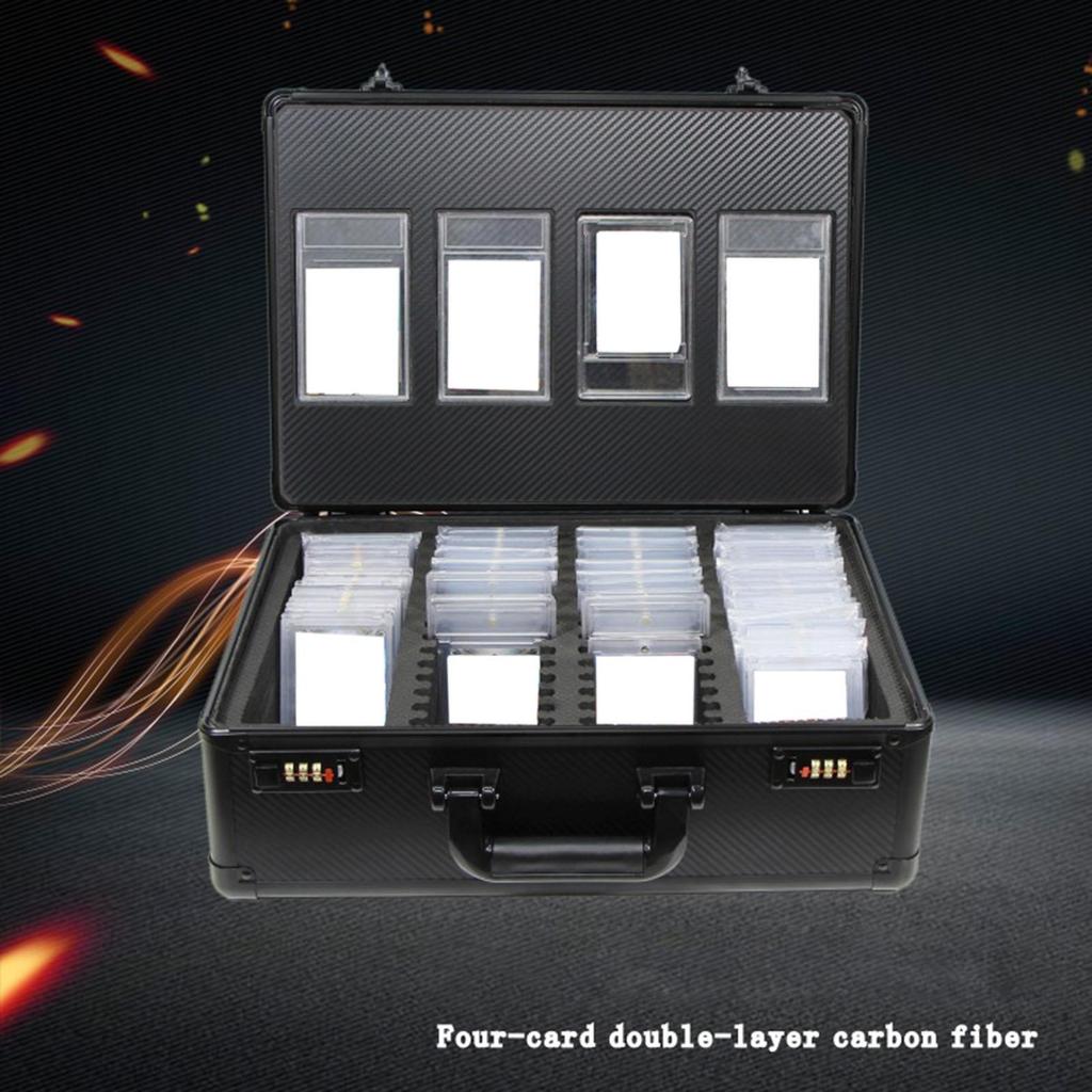 Graded Card Storage Case with Combination Lock Aluminum Corners And EVA Foam Large Capacity