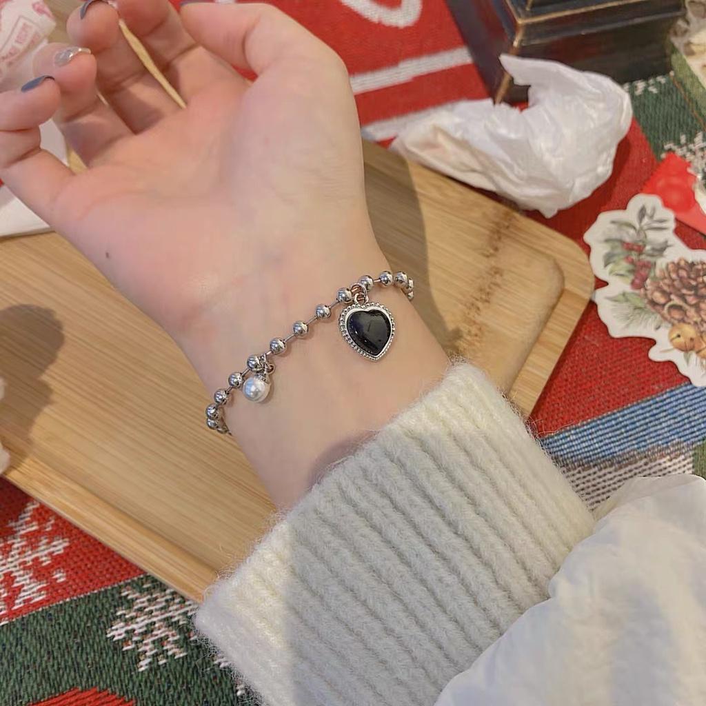 iF ME Женский браслет в стиле панк с серебряным сердечком, модный кулон, многослойные браслеты, ювелирные аксессуары, подарок