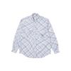 Warp Check Long Sleeve Shirt with Chest Pocket Unisex Tops Blue P22SHT064