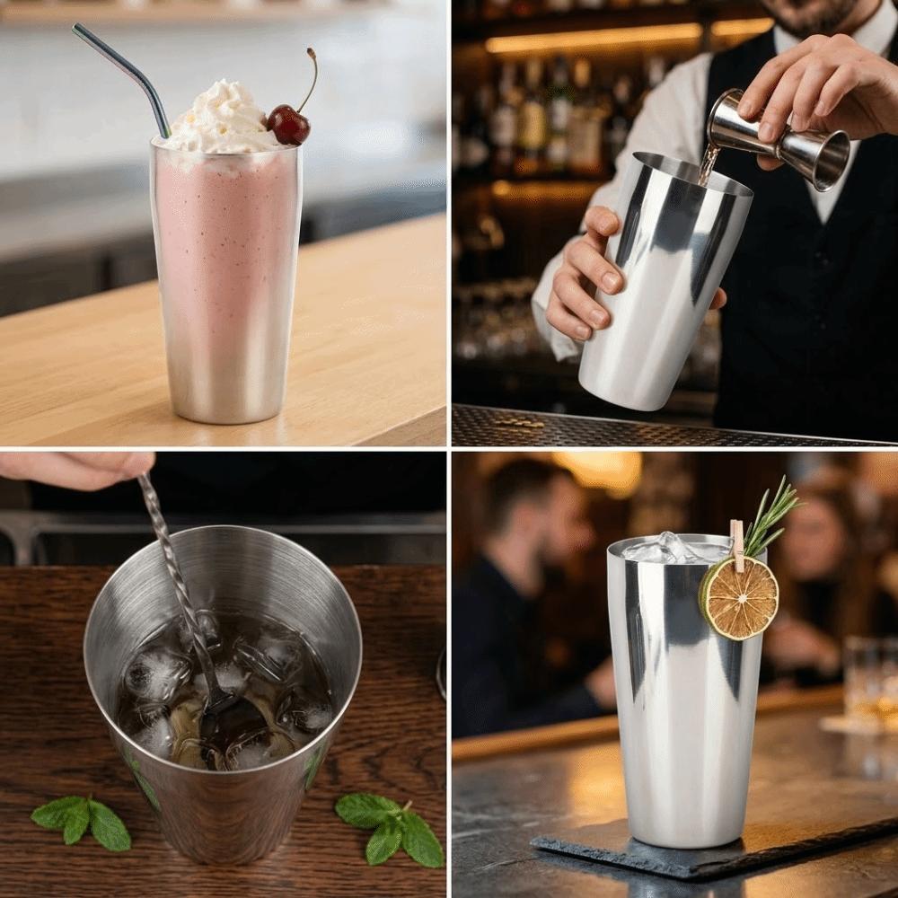 304 Steel Milkshake Cup Portable Cocktail Shaker Easy To Clean Mixing Cup Daily Drink