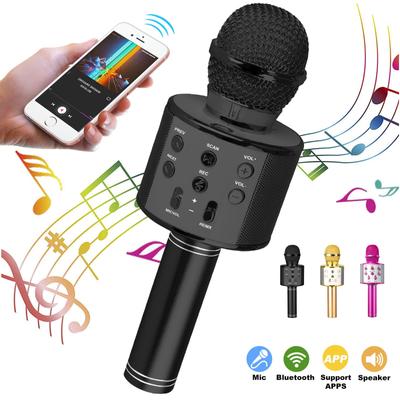Беспроводной портативный микрофон Bluetooth, портативный USB-микрофон для караоке