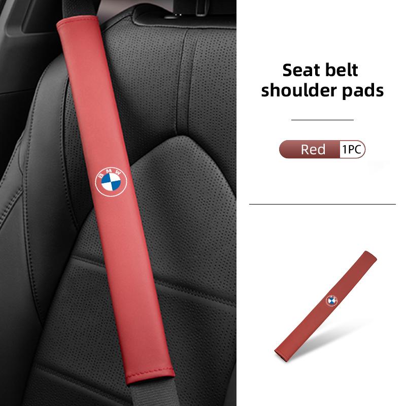 NNEJ4 Leather Car Seat Belt Shoulder Protector Extended Decoration For BMW E90 E60 E46 E39 F30 F10 E87 X3 X4 X5 X1 G30 G20
