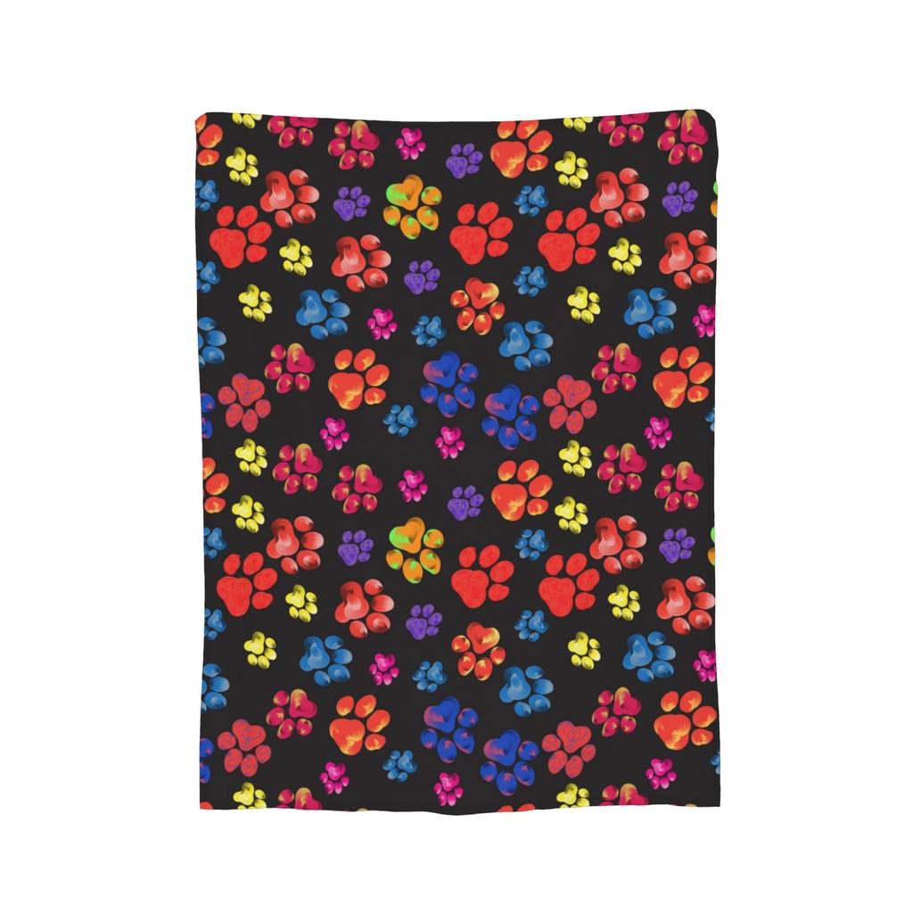 Dog Paw Bone Gift Blanket Flannel All Season French Bulldog Footprint Cartoon Breathable Warm Throw Blanket for Bed Car Quilt