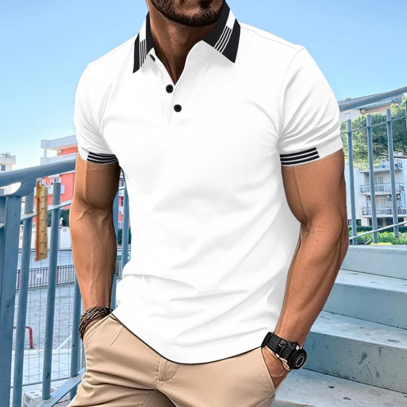 Summer Lapel Casual Polo Shirt Button Men's Short Sleeve Sports Polos Shirts Man Top