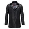 Зимняя новая мужская кожаная куртка среднего возраста, деловой повседневный костюм, воротник, овчина, плюс бархат, чтобы согреться