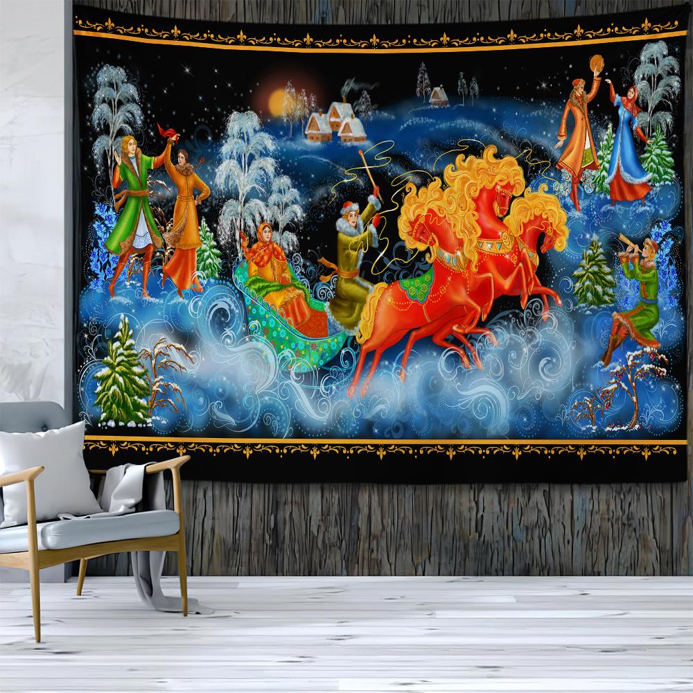 Домашний декор гобелен с рождественским принтом гобелен настенный в стиле бохо настенный декор в общежитии фон ткань Tapiz navideño
