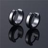 Простые полосатые серьги-кольца из нержавеющей стали, противоаллергические серьги с пряжкой для пирсинга для женщин и мужчин, уличные серьги