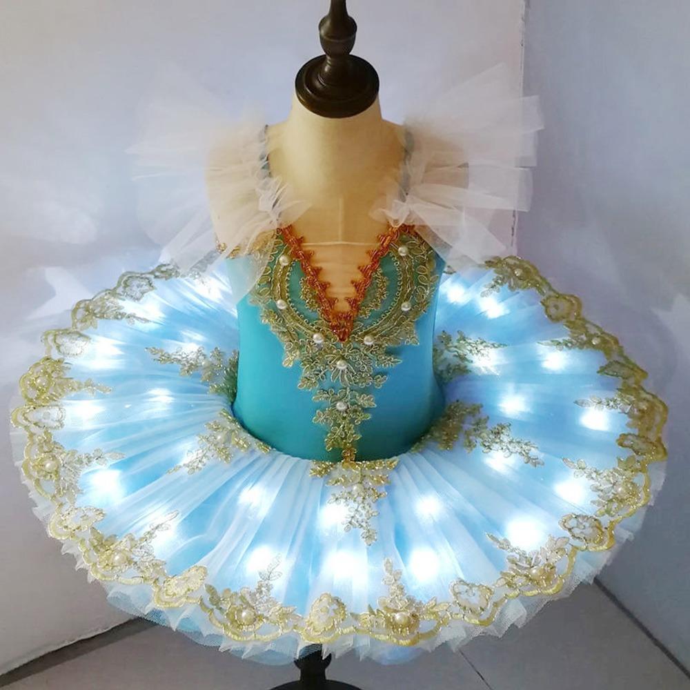 Led Light Ballet Tutu Sequin Performance Clothes Fashion Kids Ballet Dress Dance