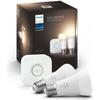 Smart Bulbs Starter Kit Smart Bulb White 9.5 Watt E27 X2 + Philips Hue Bridge