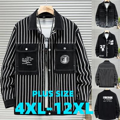 Большие размеры для больших и высоких мужчин джинсовая куртка рабочая одежда повседневное пальто свободного покроя с воротником 4XL-12XL