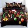 Комплект пододеяльника 3D Санта Клаус Счастливого Рождества Односпальный Двуспальный Размер Праздничная Атмосфера Украшение Мягкий И Удобный