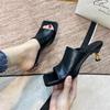 Square Head High-heeled Sandals Women Spring and Summer 2024 New Fashion Open-toed Thin-heeled Cool Slippers Outer Wear Women Summer