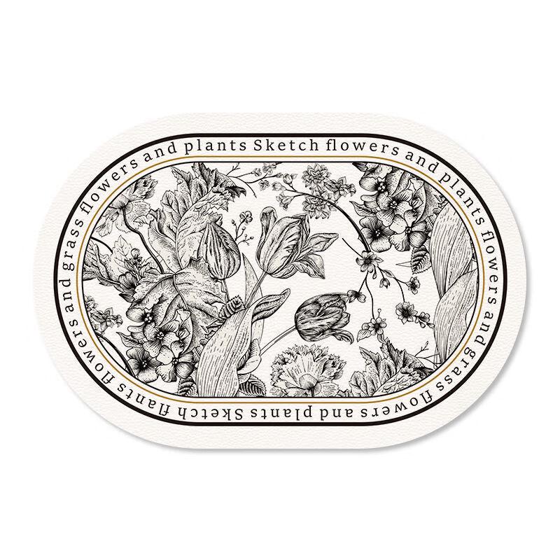 Changbaosen French Black & White Leather Placemats (5-Pack)