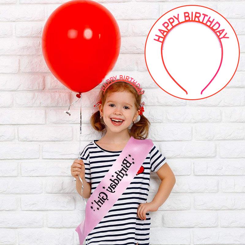 1 шт., новая флуоресцентная повязка для волос, светящаяся в темноте, повязка на голову с надписью «С Днем Рождения», светящаяся повязка на голову