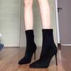 AutumnAnd Winter New Korean Elegant Temperament Thin Heel Skinny Boots Pointed Toe Versatile Foreign Style Boots Women