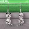 925 Sterling Silver Cat AAA Zircon Pendant Piercing Earrings Fashion Charm Wedding Jewelry