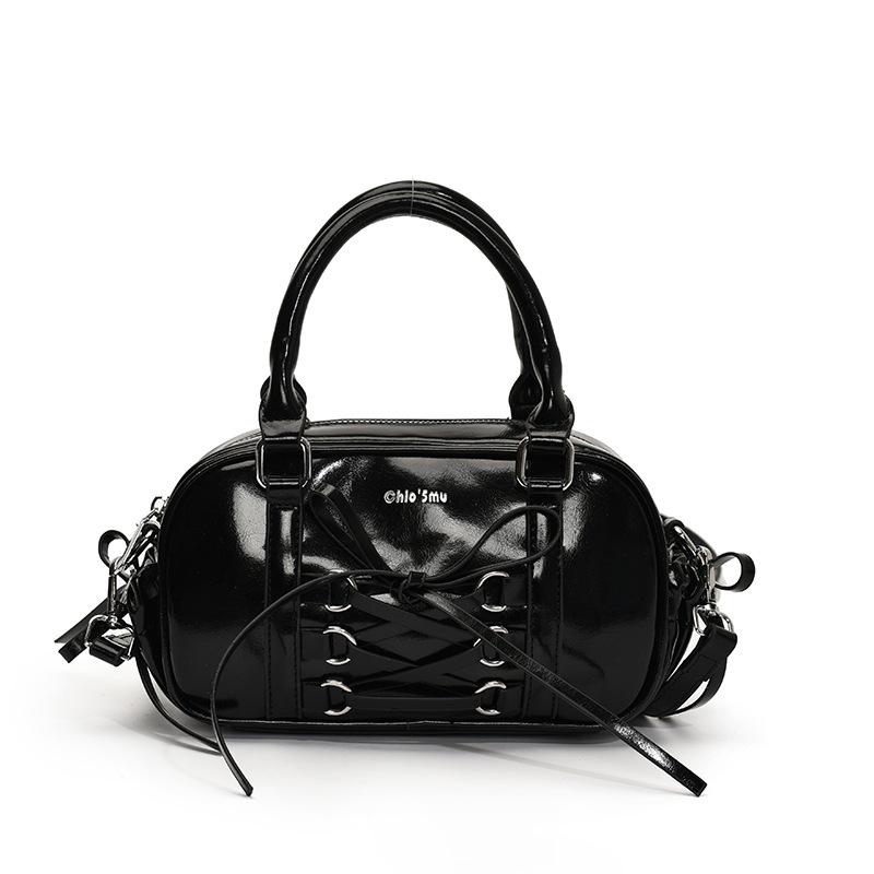 2025 New Simple Ballet Style Lace-up Niche Portable Boston Bag Casual Niche Versatile Foreign Style Messenger Bag