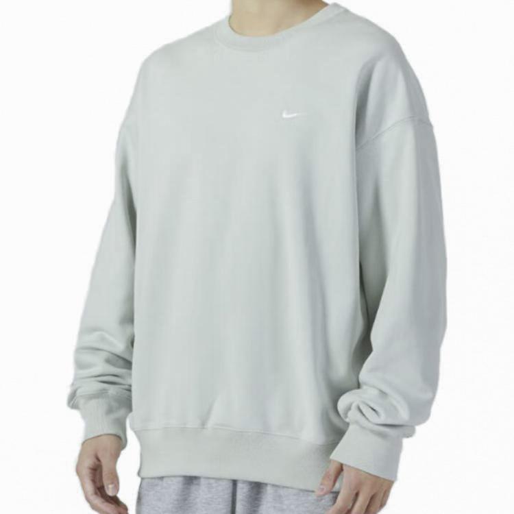 Nike Solo Swoosh Plain Logo Свободный крой свитшот с круглым вырезом Мужской свитшот Серый DX0812-034