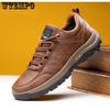 Men's Casual Leather Shoes Non-slip Soft Sole Leather Sneakers Sports Shoes Cushioning Wear-resistant Outdoor Hiking Shoes
