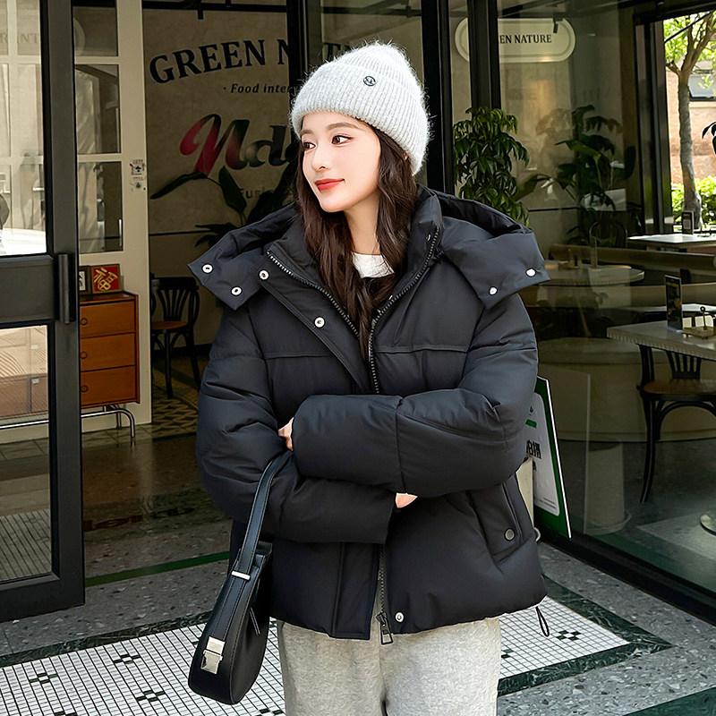 Women's large twill short hooded cotton clothes, multi-color optional thick cotton filling, overseas merchants take them in large quantities