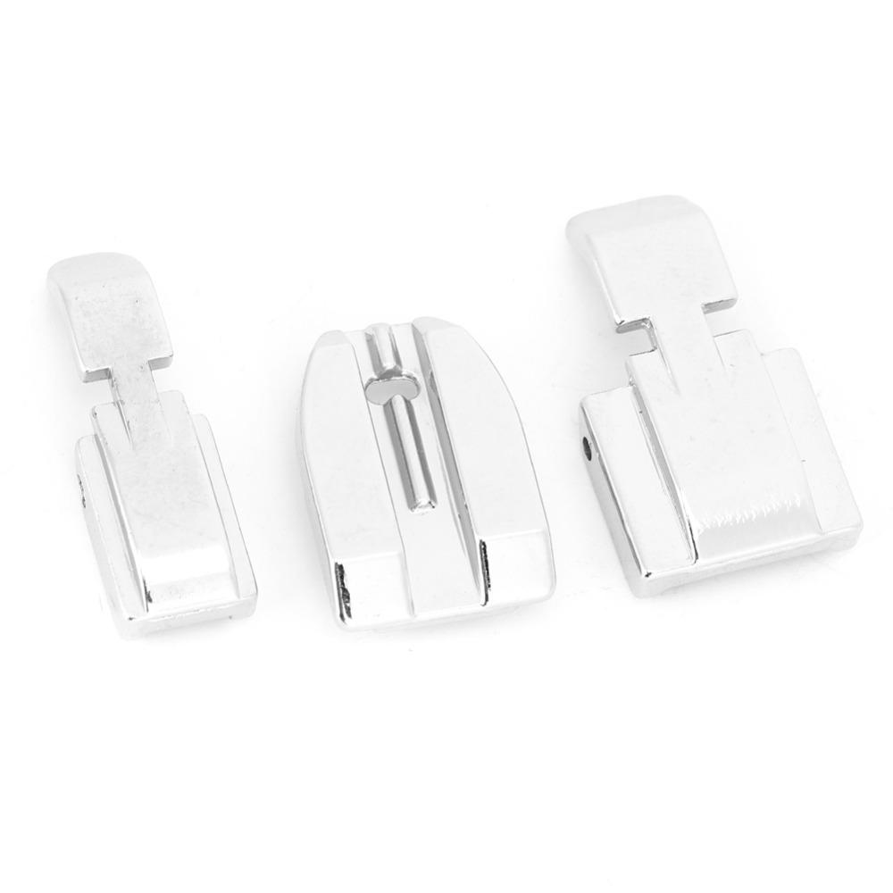 3pcs Stainless Steel Zipper Presser Foot Silver Color Sewing Machine Presser Foot  Home Sewing