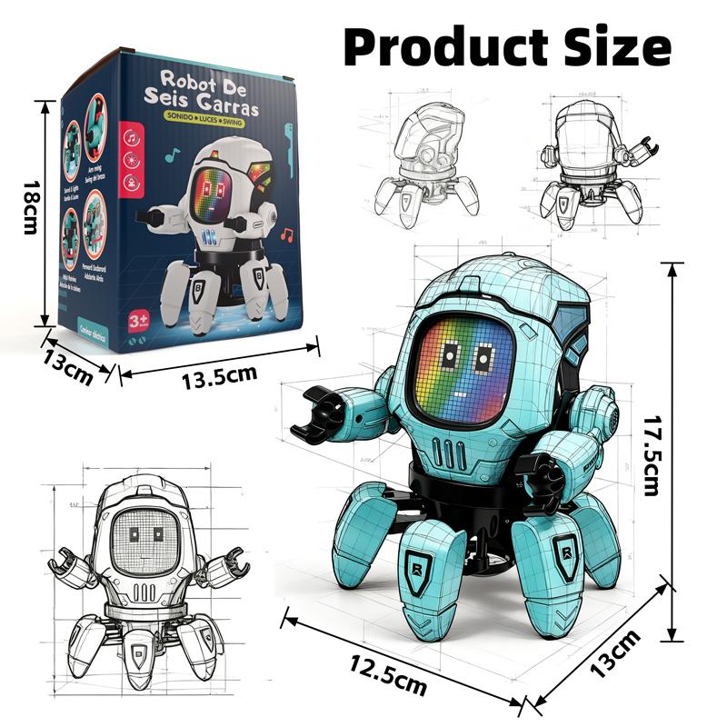 6 Claws Robot Dance Music Early Educational Toys For Children Interactive Electronic Robot Birthday Gifts for Kids Boys Girls