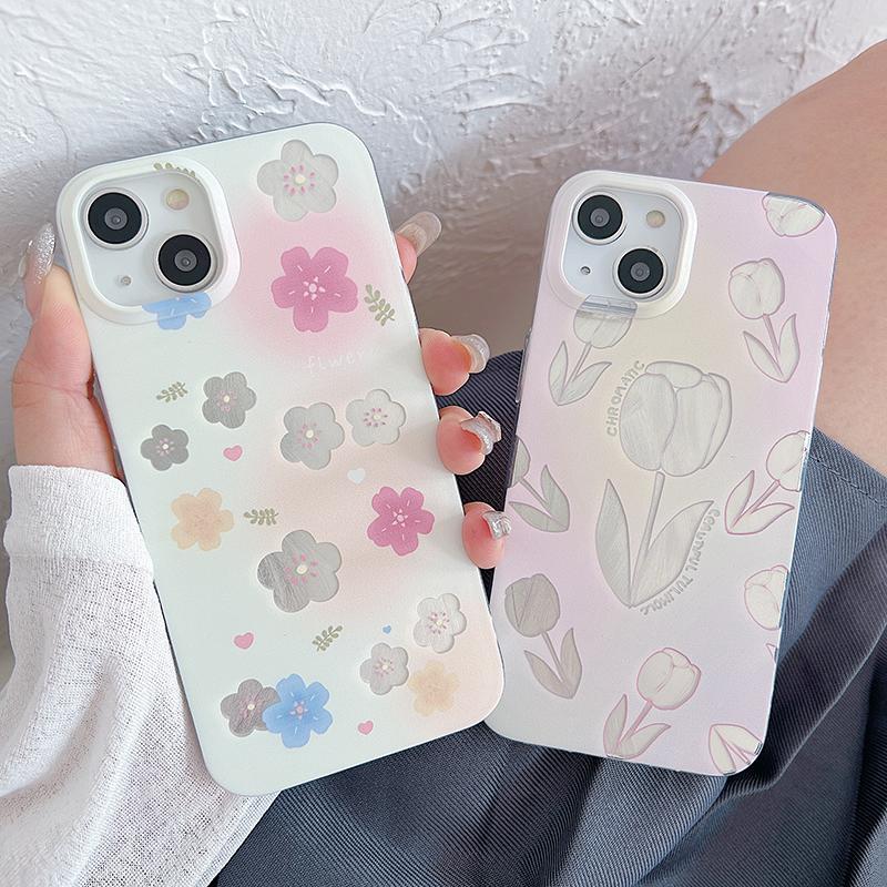 Чехол с милыми цветами для Samsung S23 FE S24 Ultra A35 A54 A53 A34 S23 IPhone 15 Realme C53 C67 Reno 11 8T Redmi Note 13 Pro Redmi 13C Tecno Vivo Cover