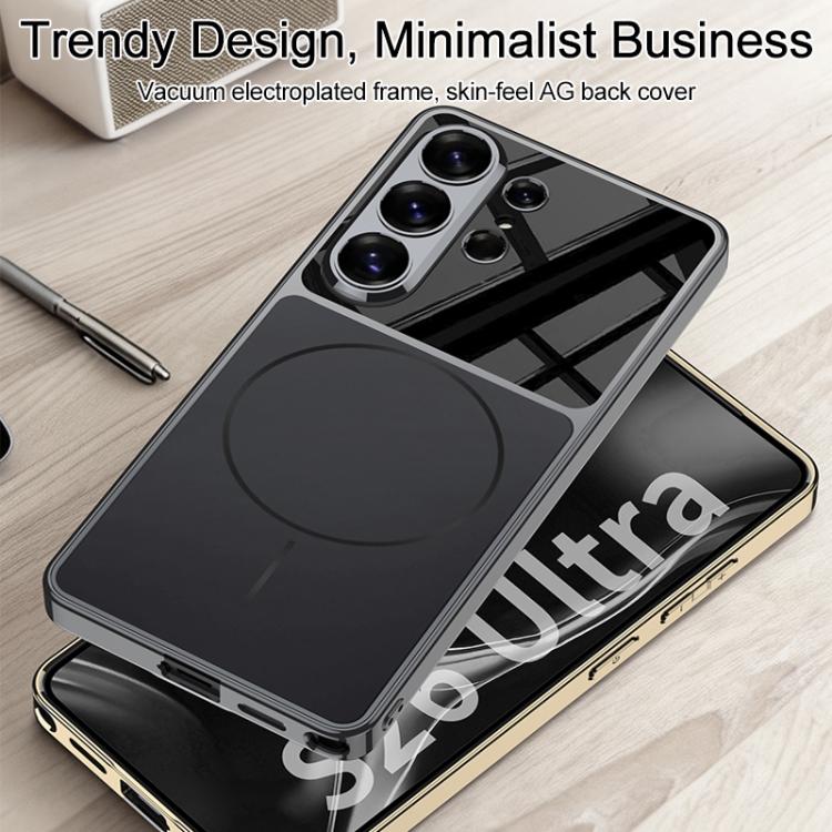 GKK AG Phantom Plating Frame Skin Feel Full Coverage Magnetic Phone Case