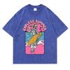 Endless Summer Skeleton Surfing Washed Retro Snow Clothing Men Quality T-Shirt Summer Cotton T-Shirts Street Loose Tops