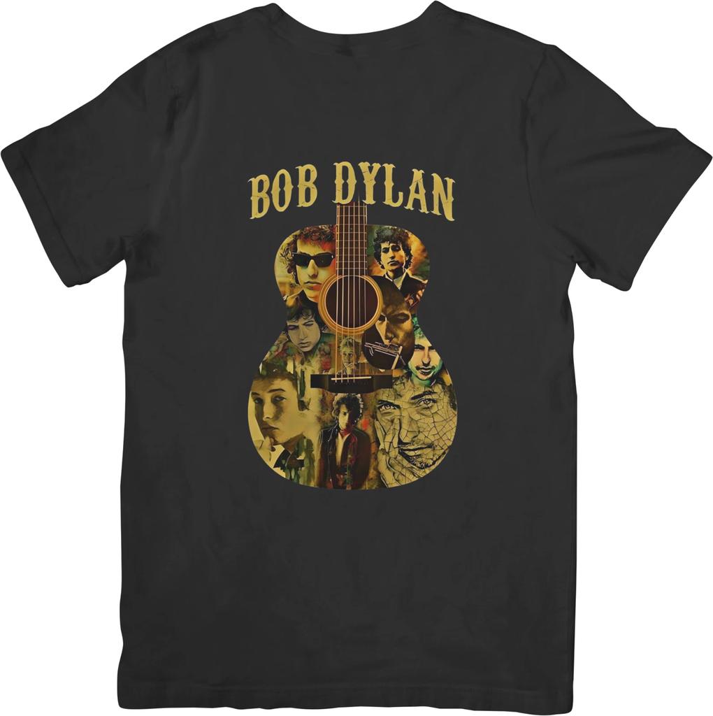 Bob Dylan 60s Folk Music Unisex Fit for Men & Women Quality Cotton T-Shirt Black