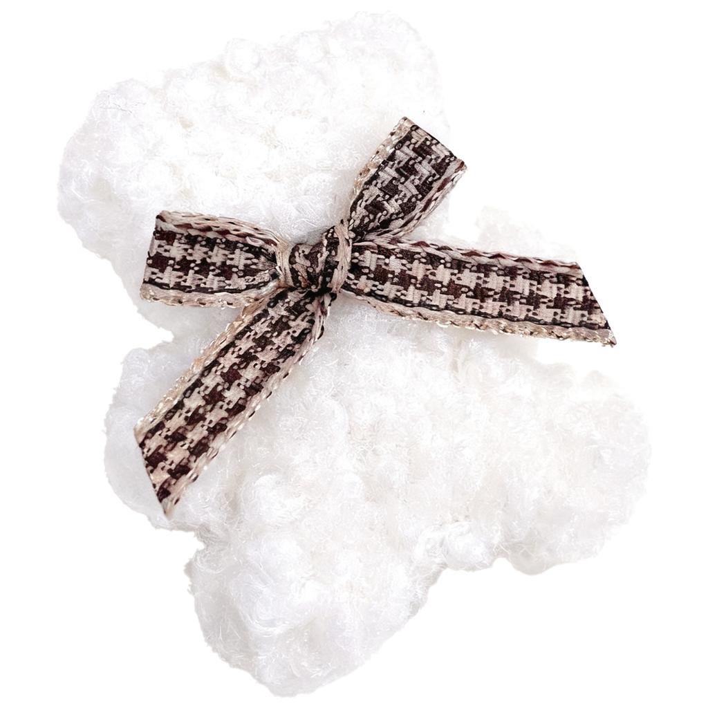 Заколка для волос для маленьких девочек, бантик с плюшевым мишкой, цвет молочного чая, мягкая плюшевая, противоскользящая, для детской вечеринки, фотореквизит, подарок