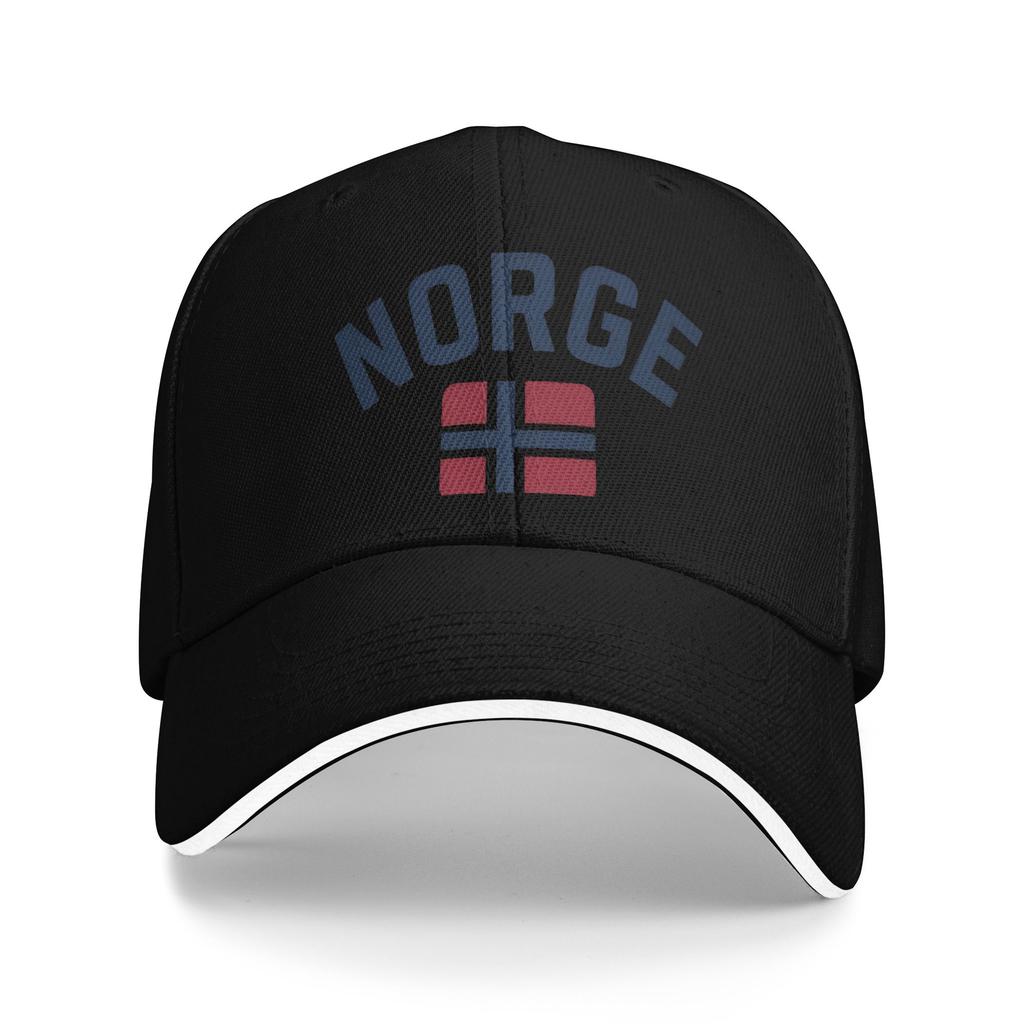 Norge Norway Nordic Cross Emblem Baseball Cap  WomenUnisex  Trucker Hat Summer Fitted Retro Running Hippie Sunscreen Baseball Caps