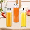 Yousheng 6Pcs Glass Juice Bottles Set 500ml Refillable Clear Glass Water Bottles with Airtight Caps Leak Proof Reusable Juicer Bottles
