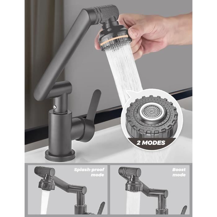 Mitigeur - midingchai - sus304 - 2 modes de débit - bras rotatif 3d - économie d'eau