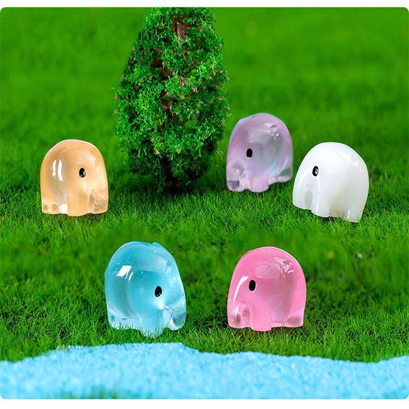 Adorable Luminous Resin Elephant Figurine For Creative Desktop Decoration