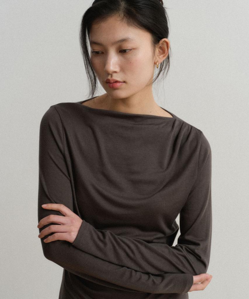 TOWAV Blur Drape Tee_Charcoal