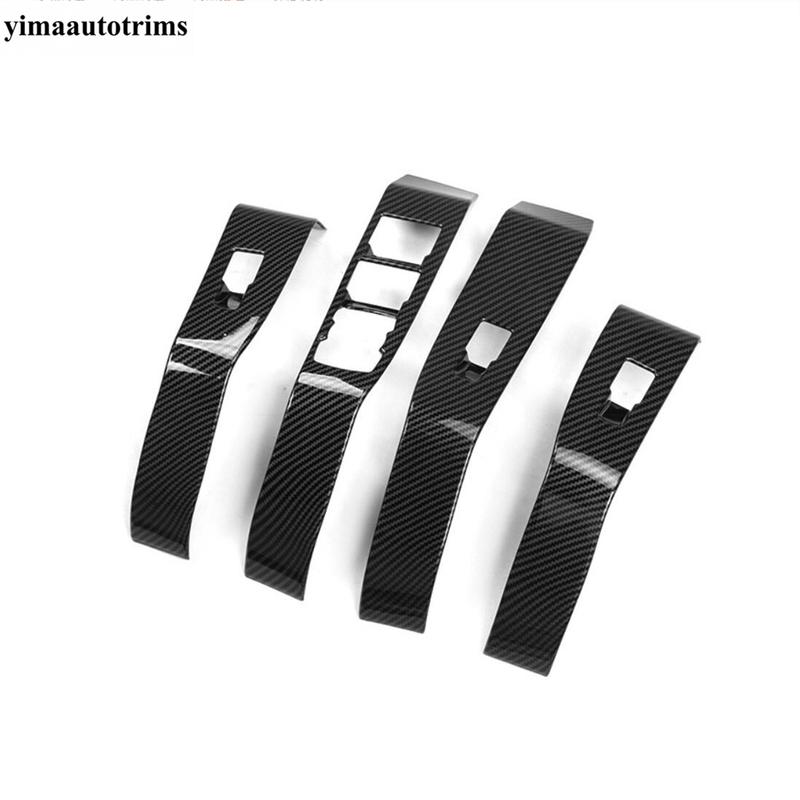 For Ford Mustang Mach E - Carbon Fiber Door Glass Window Lift Switch Panel Rear Seat Air AC Vent Cover Trim Accessories