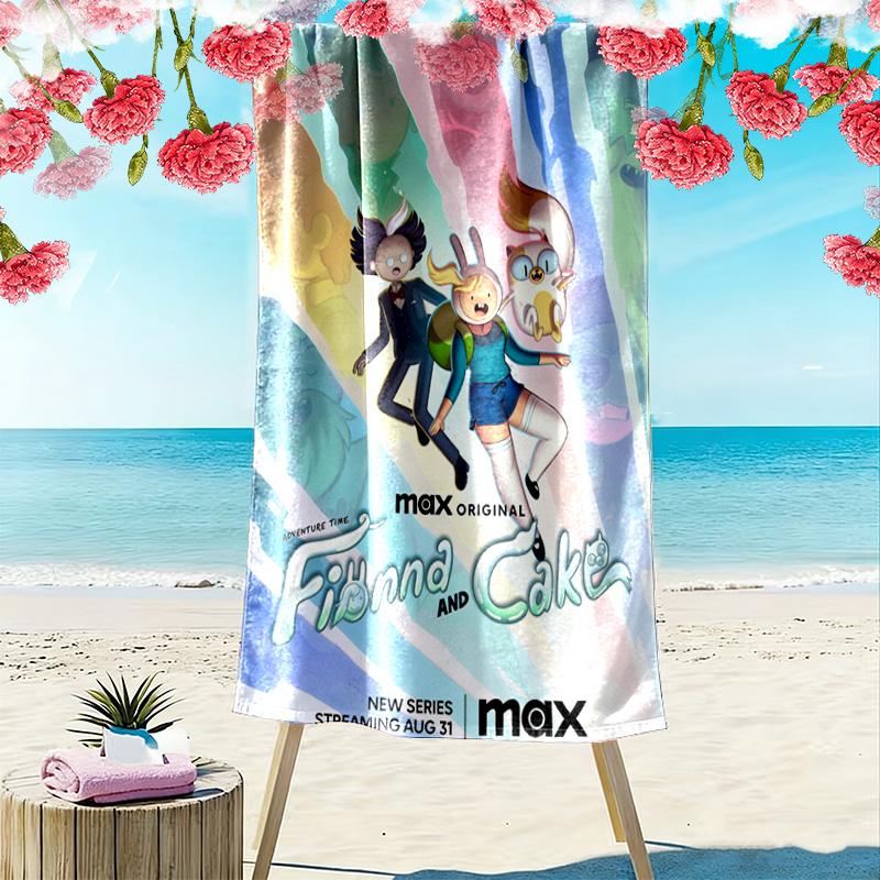 Fionna and Cake 2D Flat Print Beach Towel, Large Soft Quick Dry Towel for Beach Camping Swimming.MSTJ0918565