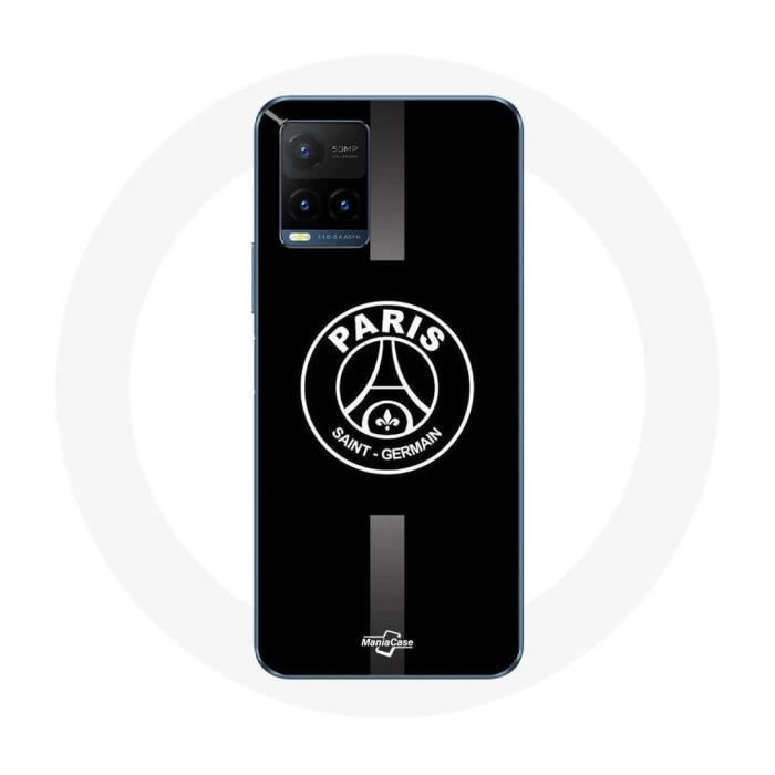 Coque - MANIACASE - Vivo y21s 2021 - PSG Logo Jordan - Souple - Sportif - Gris/Noir