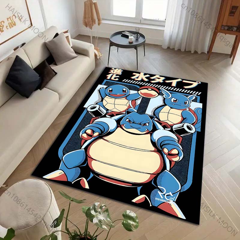 1PC Japanese Pokémon Squirtle Print Carpet for Living Room Bedroom Kid's Room Home Decor Area Rug Sofa Cloakroom Play Mat