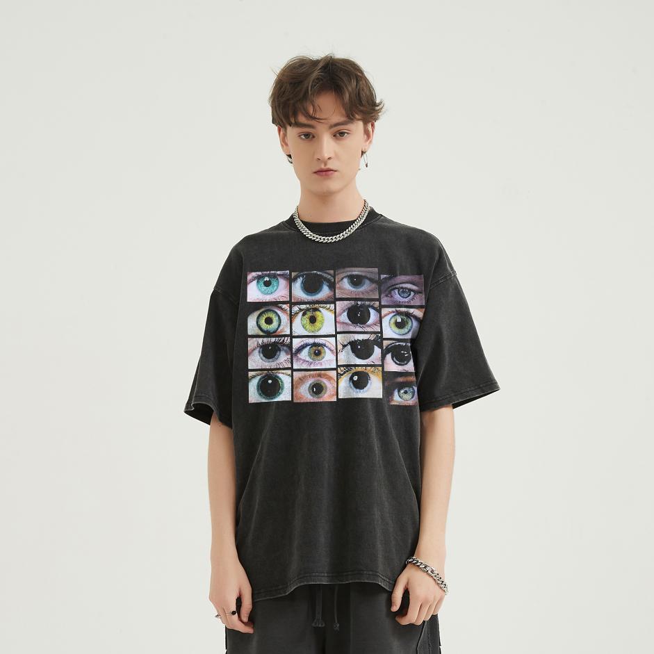 Футболка унисекс с рисунком Streetwear Eyes World 2024